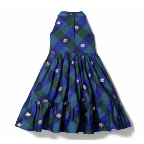 Janie And Jack Plaid Blue And Green Dress 12-18 Months NEW - Picture 4 of 7